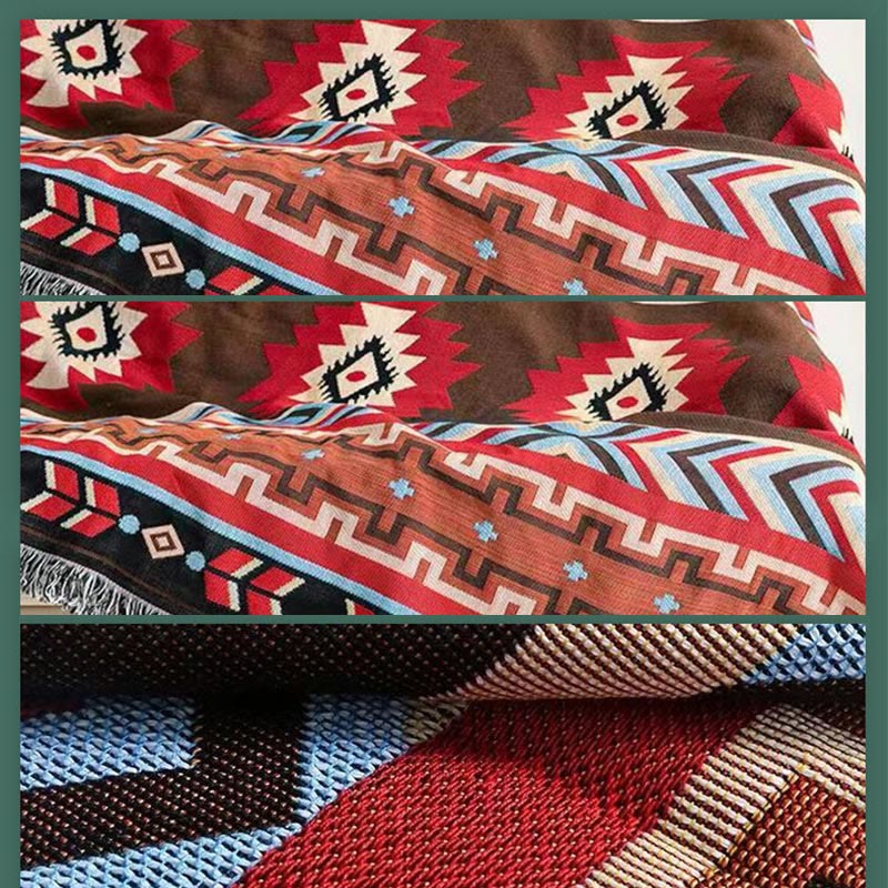 Geometryczny ciepły wygodny koc kempingowy do biura domowego