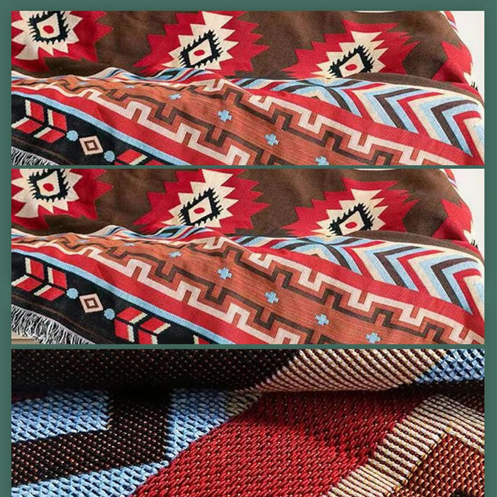 Geometryczny ciepły wygodny koc kempingowy do biura domowego