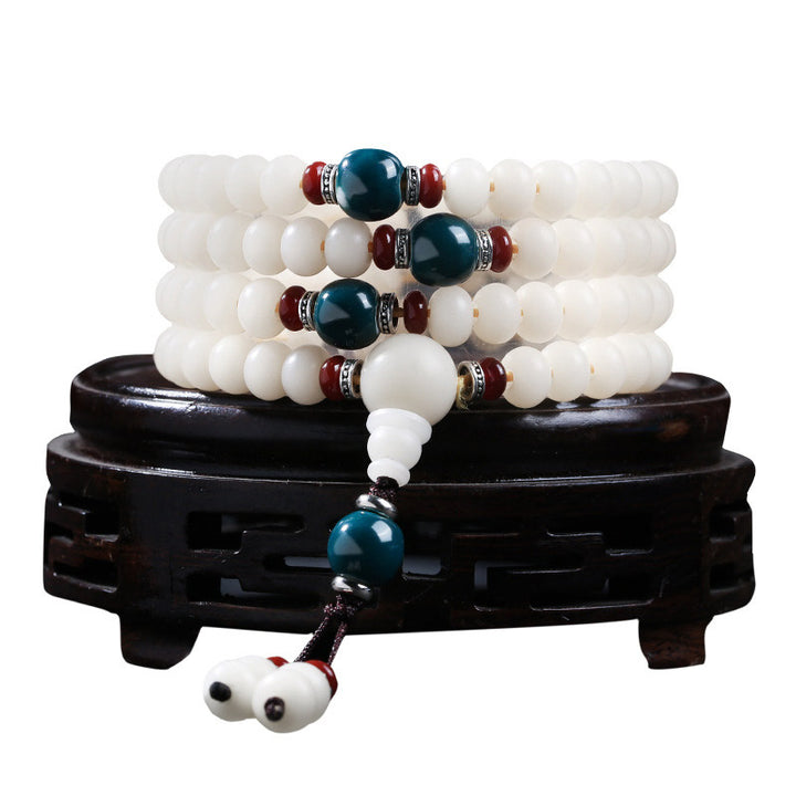 Bransoletka z koralików Bodhi z Buddha Stones i lotosowym błogosławieństwem