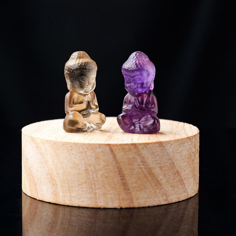 Buddha Stones Różne Kryształy Ametyst Różowy Kryształ Biały Kryształ Cytryn Budda Rzeźbiony Duchowy Naszyjnik Uzdrawiający Wisiorek Dekoracja