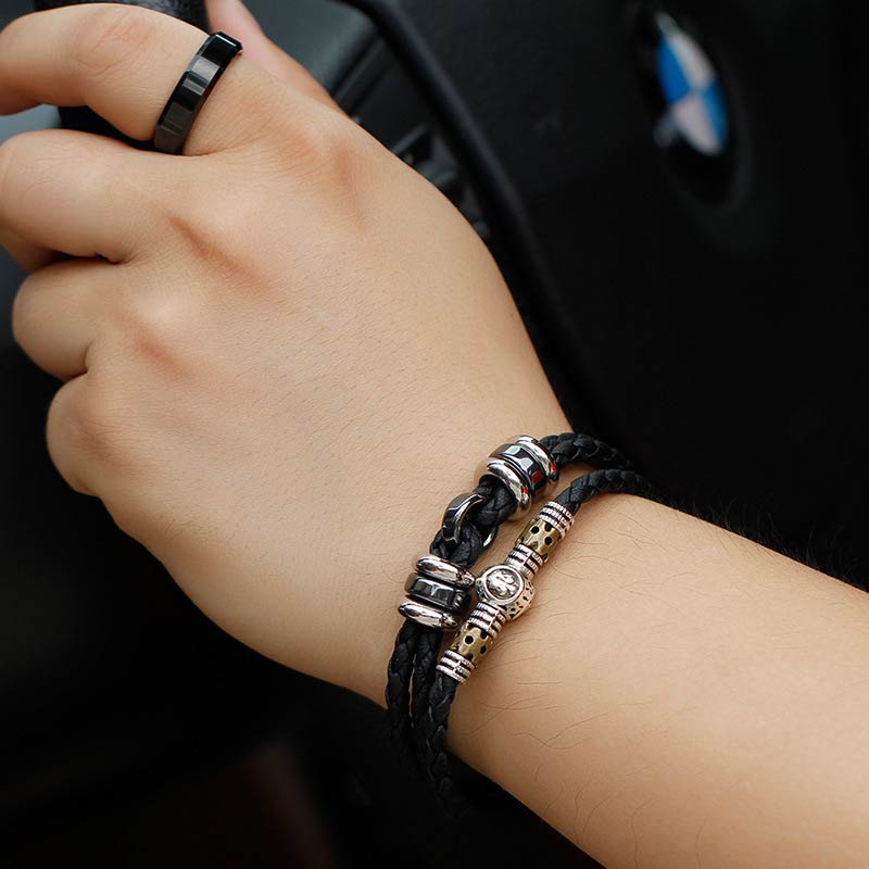 Bransoletka ochronna z hematytu z Buddha Stones 12 konstelacji zodiaku