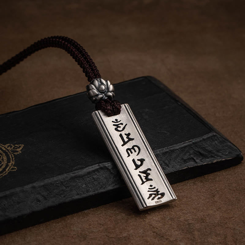 Buddha Stones 999 Srebro Sterlingowe Om Mani Padme Hum Grawerowany Naszyjnik Mądrości Lotosu Wisiorek - image 13