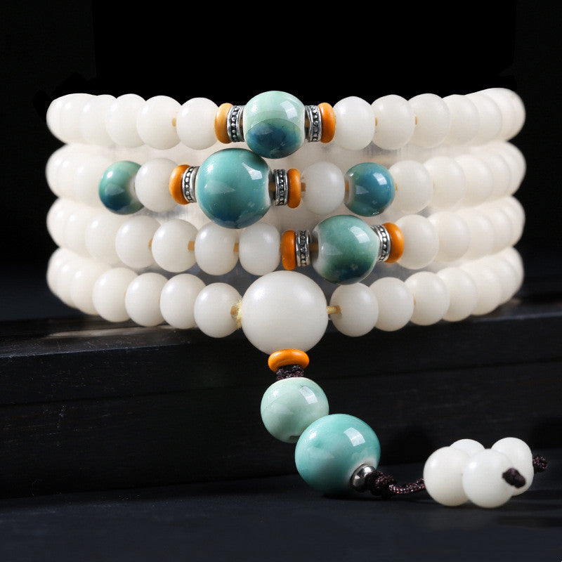 Bransoletka z koralików Bodhi z Buddha Stones i lotosowym błogosławieństwem