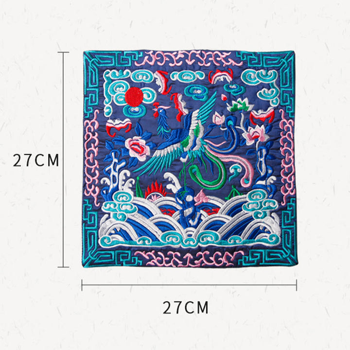 Buddha Stones Feniks Smok Kirin Haft Podkładka Pod Kubek Pod Kubek Herbaty Kung Fu Podkładka Pod Kubek Herbaty