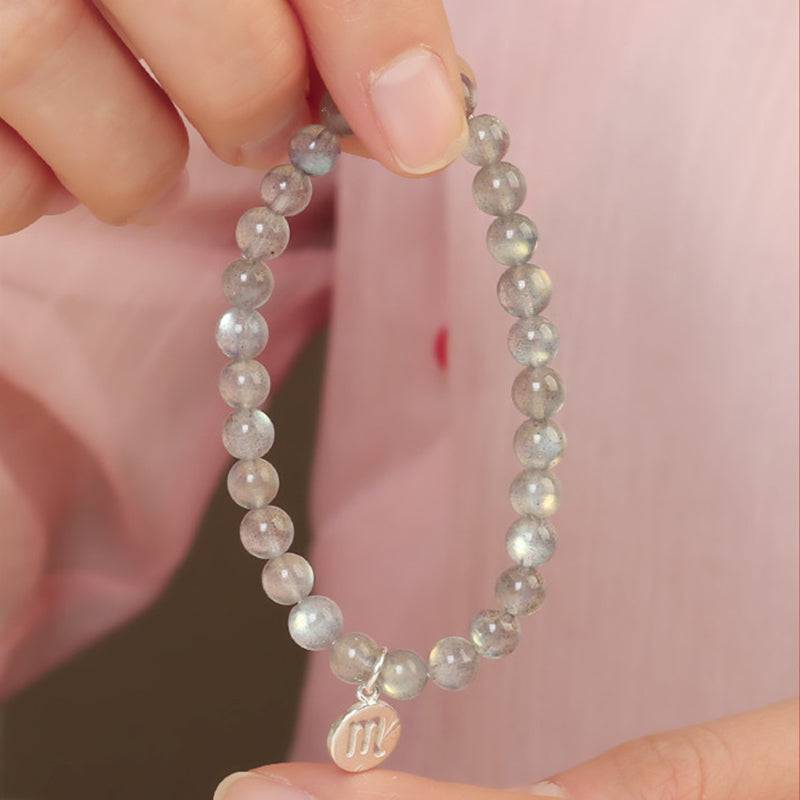 12 konstelacji zodiaku, bransoletka z kamienia księżycowego