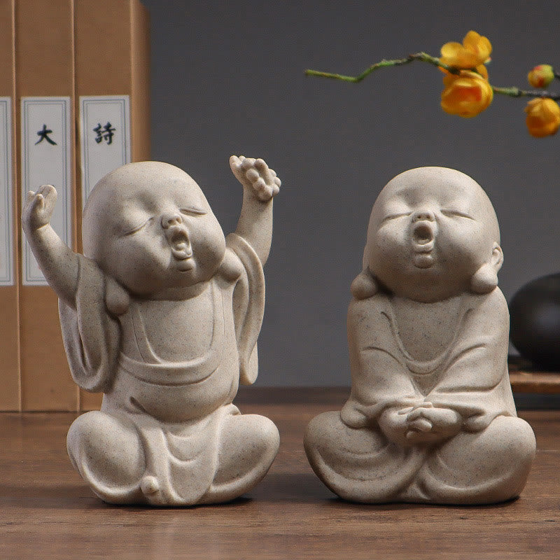 Buddha Stones Tybetańska Medytacja Budda Mnich Błogosławieństwo Spokoju Żywica Dekoracja Domu