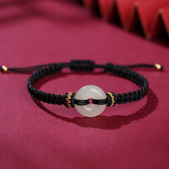 Bransoletka pleciona z Buddha Stones Peace Buckle Jade Abundance