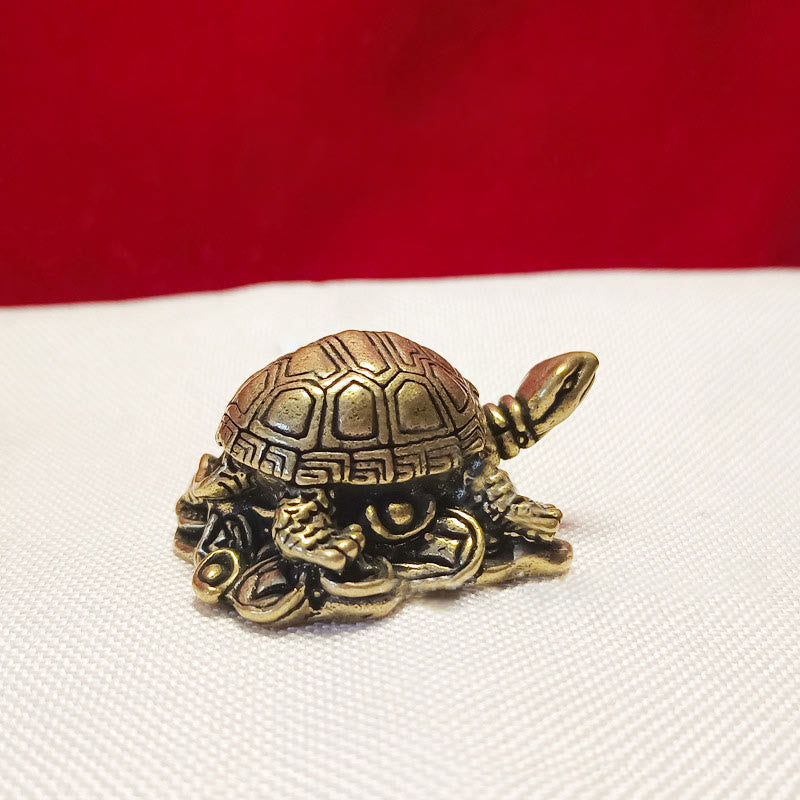 Buddha Stones Mini Mała Żaba Żółw Koi Ryba Ślimak Krab Miedź Bogactwo Dekoracja Domu