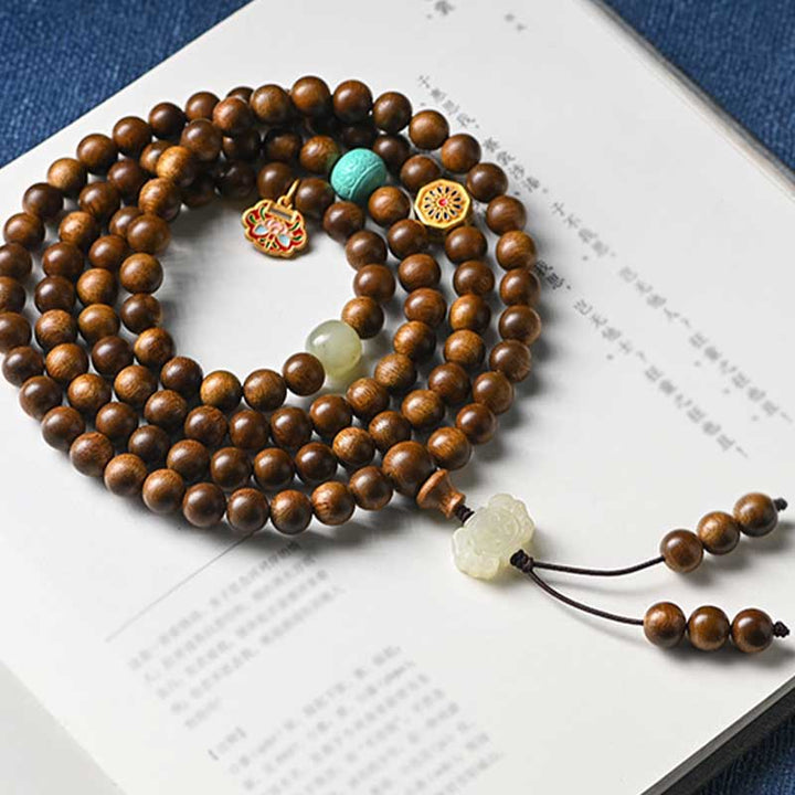 Bransoletka ochronna z palisandru tybetańskiego z Buddha Stones Mala