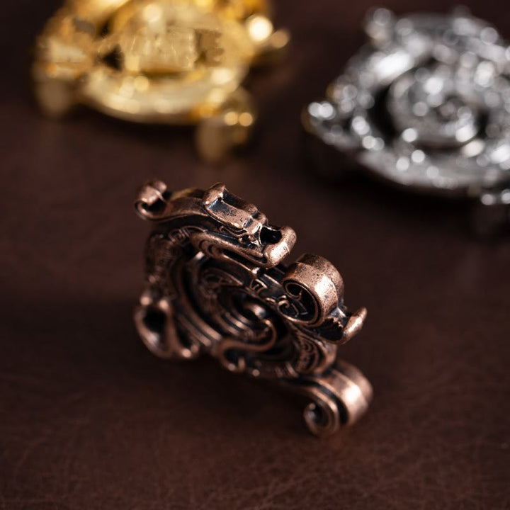 Buddha Stones Miniaturowy Pomyślny Wzór Smoka Medytacja Stop Cynkowy Mały Podgrzewacz Kadzidełek