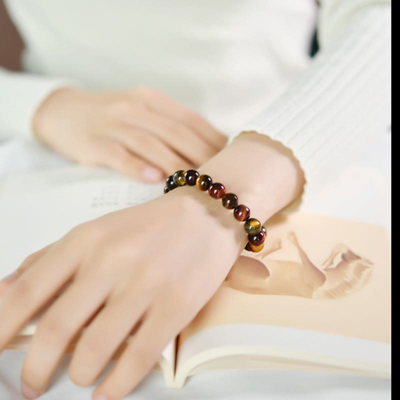 Bransoletka ochronna z naturalnego tygrysiego oka z Buddha Stones