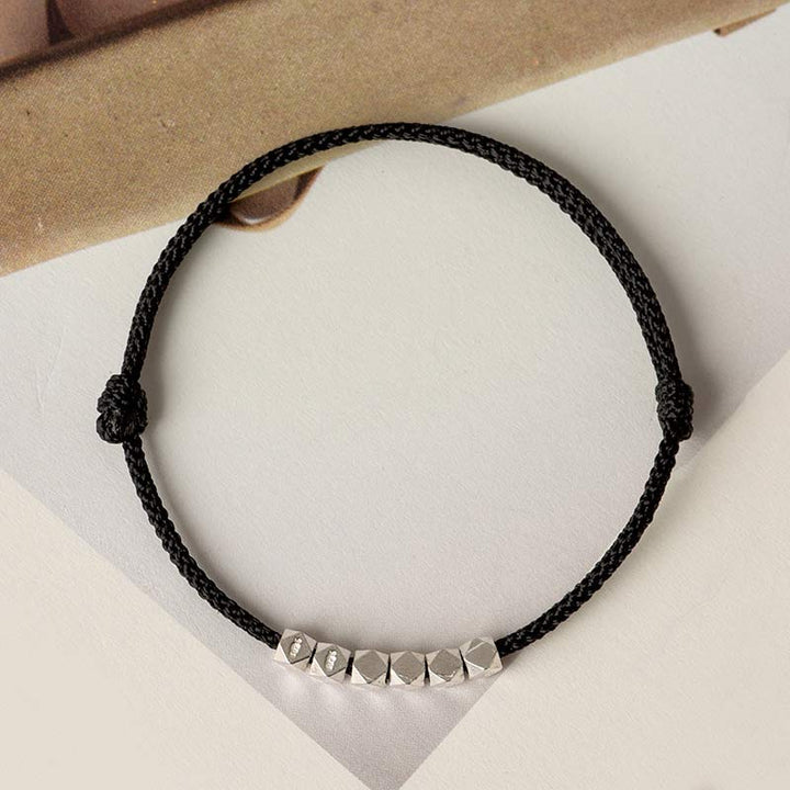 Bransoletka Buddha Stones 925 Srebro Sterling Czerwony Sznurek Warkocz Anklet