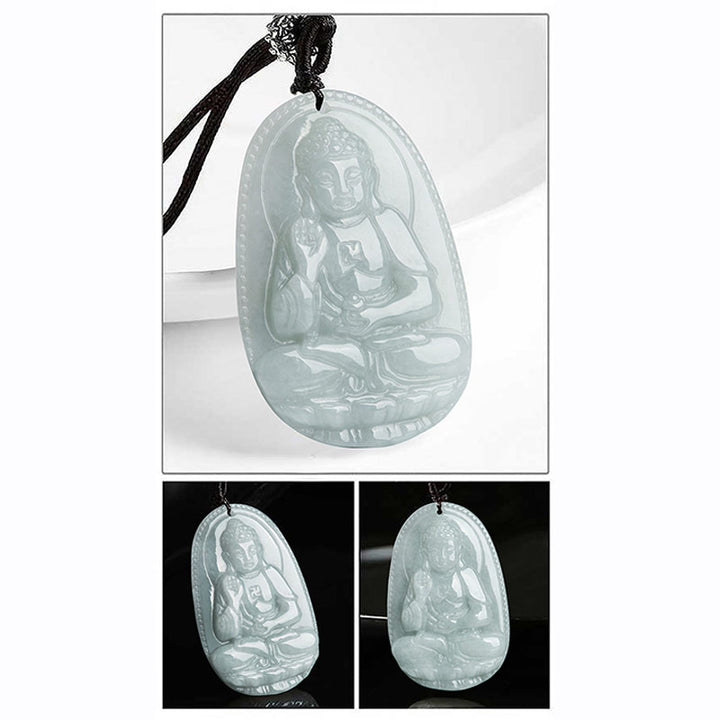 Buddha Stones Chiński Zodiak Natal Budda Jadeit Bogactwo Dobrobyt Naszyjnik Wisiorek - image 20