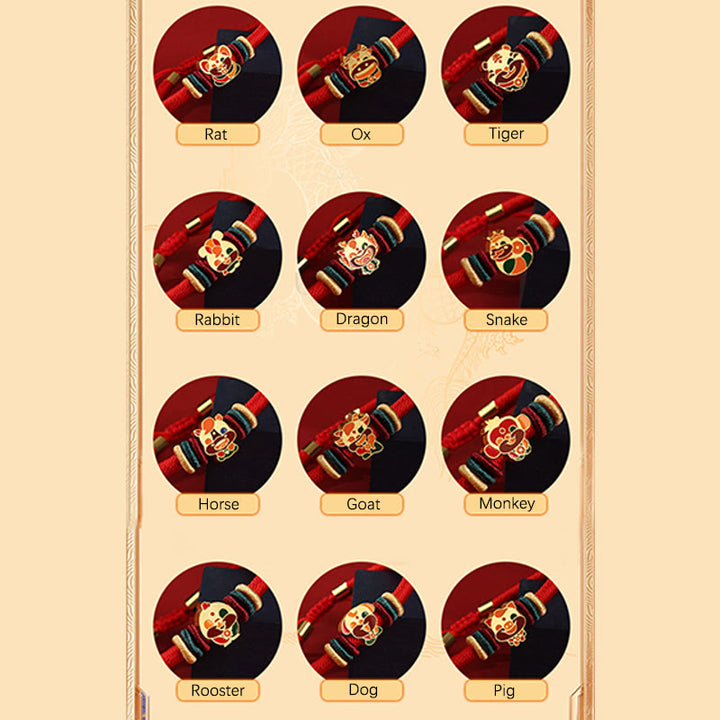 Buddha Stones Ręcznie robione 925 Srebro Sterling Rok Smoka Uroczy Chiński Zodiak Szczęście Pleciona Czerwona Bransoletka - image 23