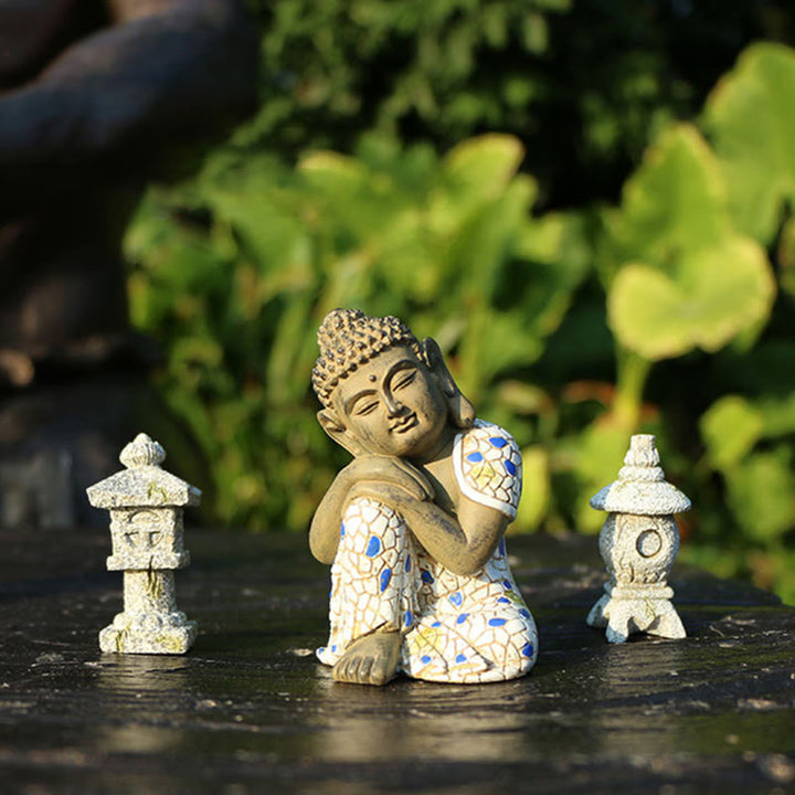 Medytujący Zen Budda Spokój Żywica Statuetka Dekoracja Domu