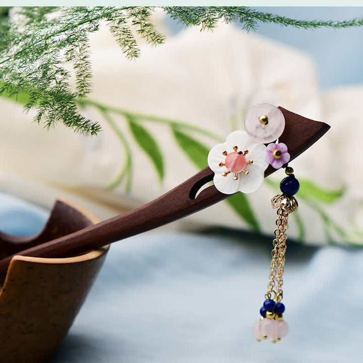 Czerwony sandałowiec różowy kryształowy urok uzdrawiająca spinka do włosów