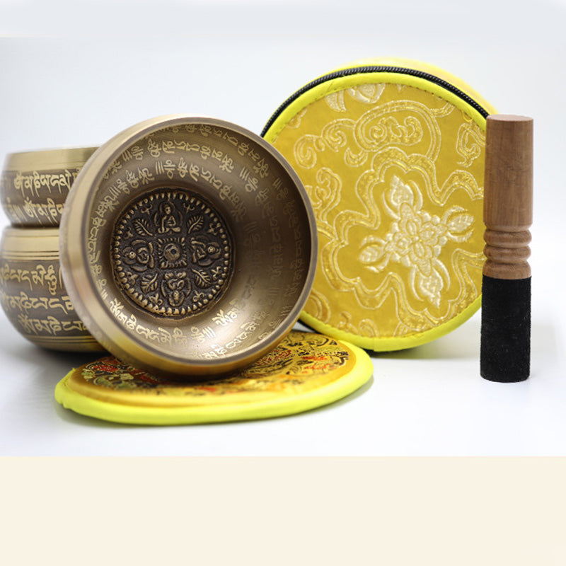 Buddha Stones Tybetańska misa dźwiękowa ręcznie robiona do jogi, uważności i medytacji, zestaw mis śpiewających