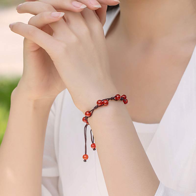 Bransoletka Buddha Stones Red Agat Moss Agat Cinnabar Calm