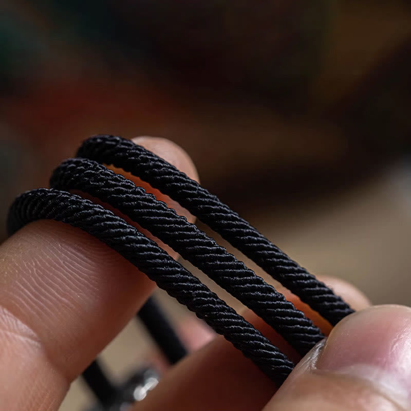 Buddha Stones Tybetańskie Om Mani Padme Hum Rzeźbiony Amulet Podwójnie Owijana Bransoletka