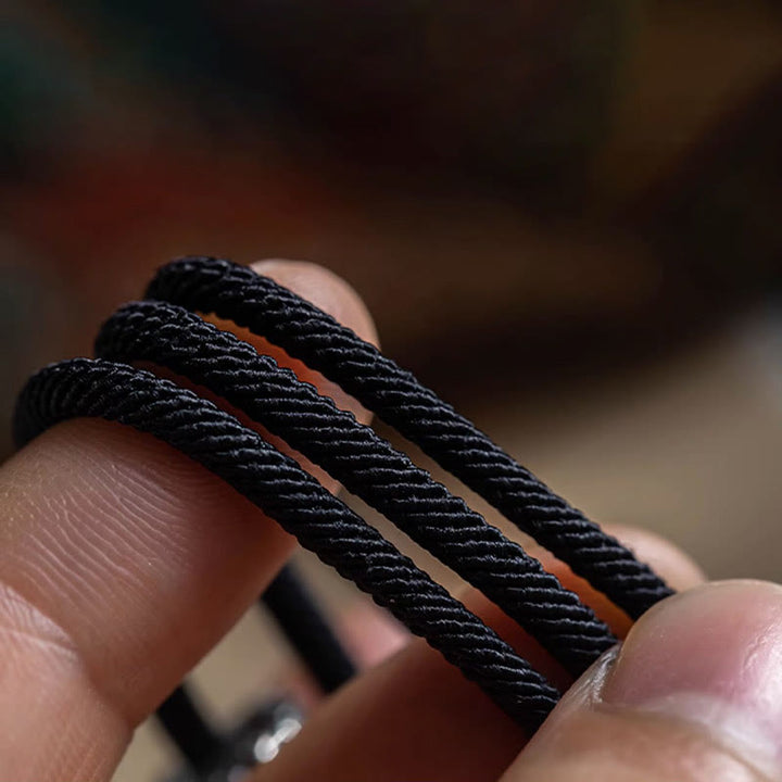 Buddha Stones Tybetańskie Om Mani Padme Hum Rzeźbiony Amulet Podwójnie Owijana Bransoletka