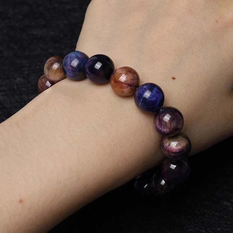 Bransoletka ochronna z Buddha Stones Natural Purple Tiger Eye