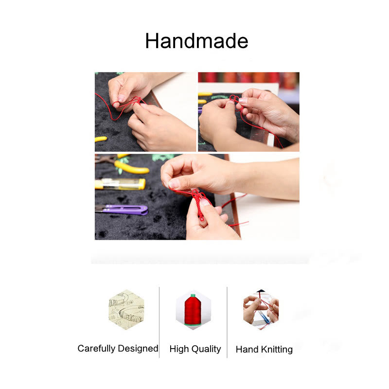 Buddha Stones Tybetańskie Ręcznie Robione Wielokolorowe Nici King Kong Węzeł Siła Bransoletka z Warkoczem