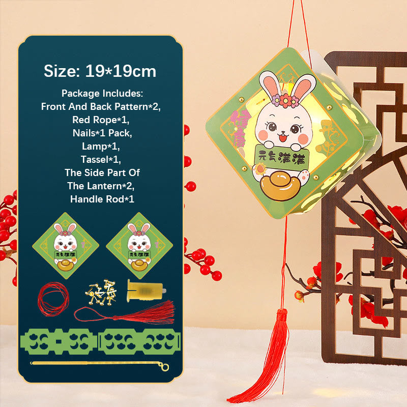 Buddha Stones DIY Powodzenia Uroczy Królik Papierowy Lampion Lampion Dekoracja Latarni Festiwalu Środka Jesieni