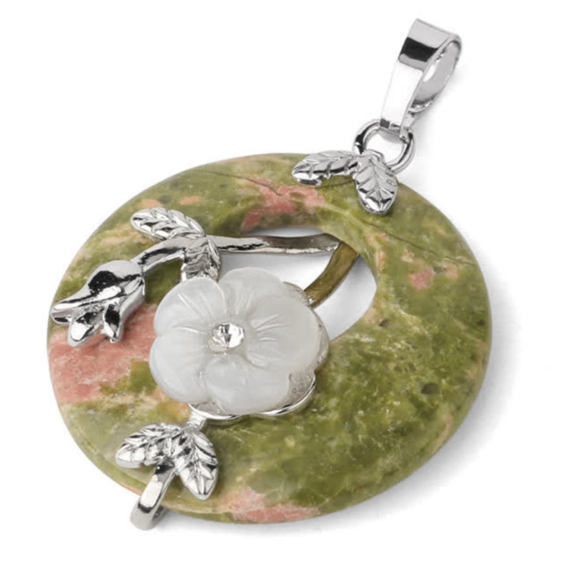 Buddha Stones Różne Kryształy Ametyst Zielony Awenturyn Kwiat Uzdrawiający Naszyjnik Wisiorek