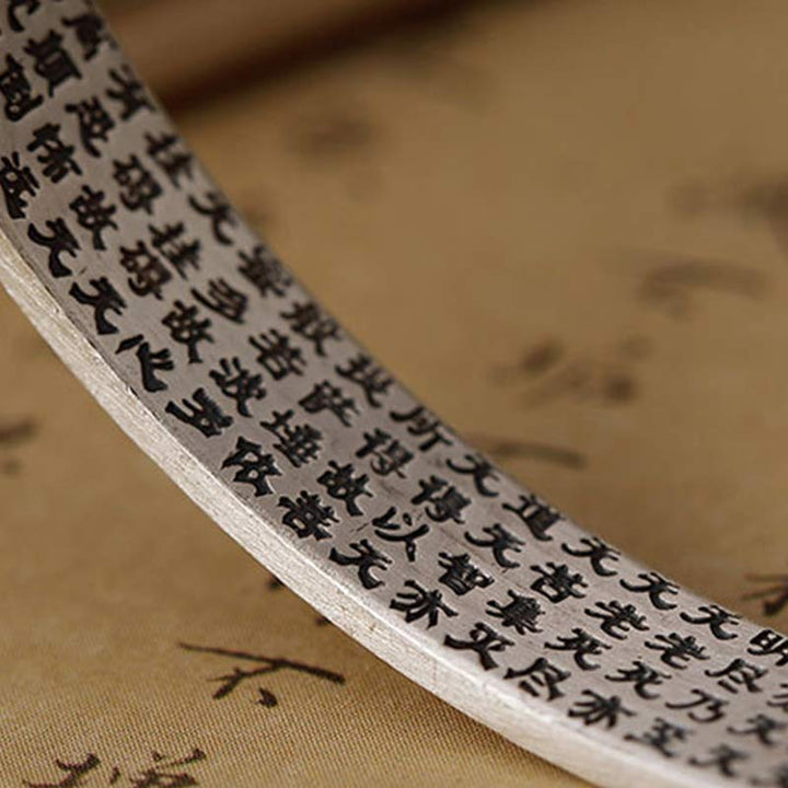 Buddha Stones 999 Srebro Sterlingowe Om Mani Padme Hum Bransoletka Mądrości Lotosu