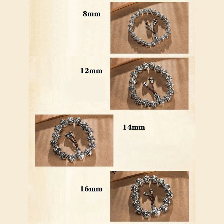 Buddha Stones Tybetańskie Om Mani Padme Hum Rzeźbione Koraliki Amulet Bransoletka