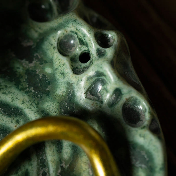 Buddha Stones Liść Medytacja Żaba Wzór Uzdrawiający Ceramiczny Kadzielnica Dekoracja