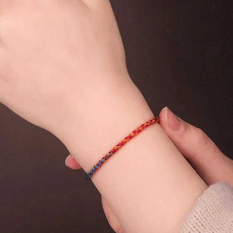 Buddha Stones ręcznie robione szczęście kolorowa lina bransoletka dla dzieci i dorosłych