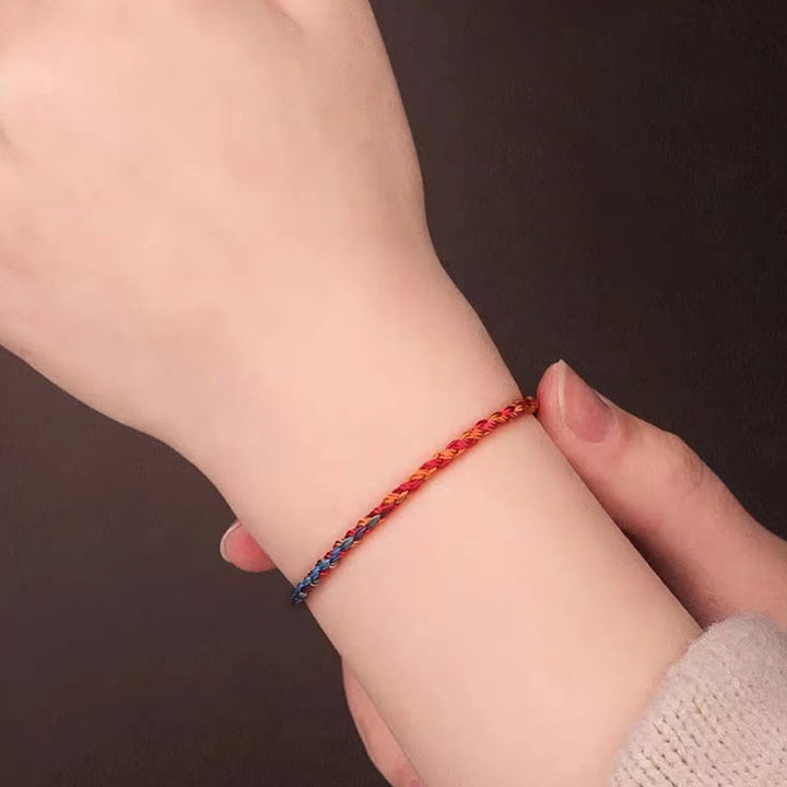 Buddha Stones ręcznie robione szczęście kolorowa lina bransoletka dla dzieci i dorosłych