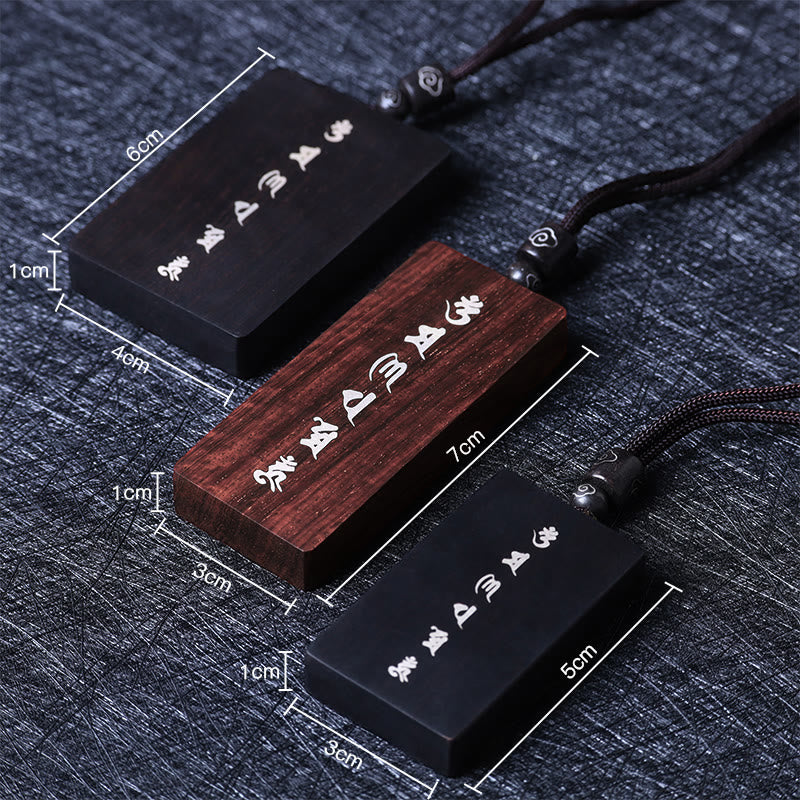 Buddha Stones 999 Srebro Sterlingowe Mały Liść Czerwony Sandałowiec Drewno Hebanowe Om Mani Padme Hum Intarsjowany Naszyjnik Ochronny Wisiorek - image 8