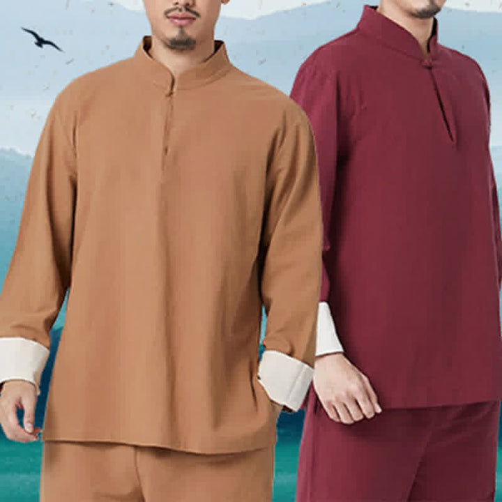 Buddha Stones Duchowa Zen Medytacja Joga Modlitwa Praktyka Bawełna Len Odzież Męska Zestaw