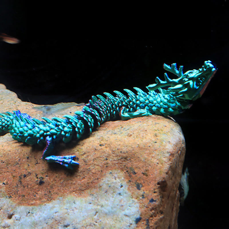 Buddha Stones Feng Shui Smok Świecący 3D Drukowany Smok Szczęście Sukces Dekoracja Domu