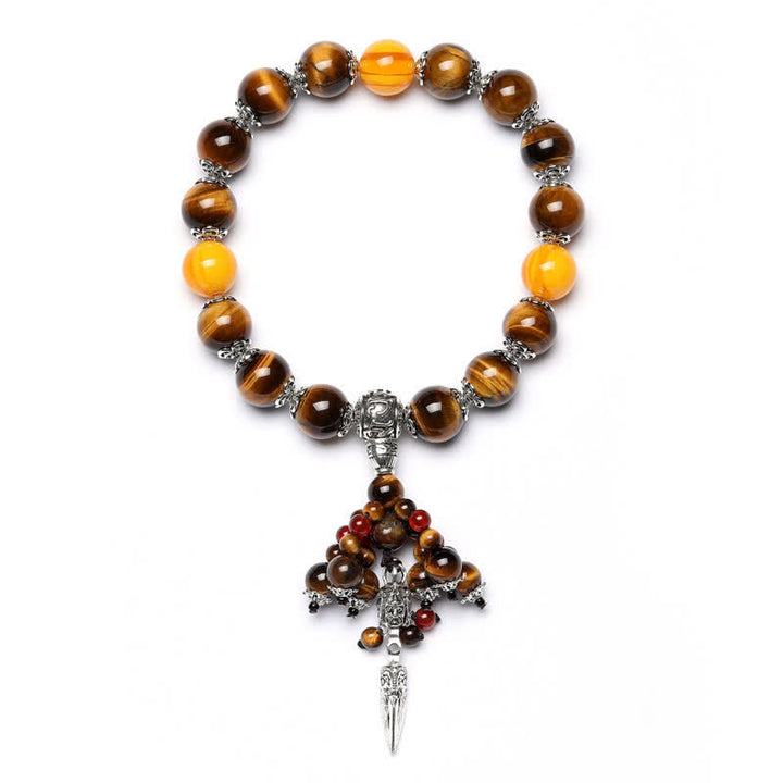 Naturalny Tygrysie Oko Czerwony Agat Żyły Smoka Agat Kamień Vajra Dorje Moc Uzdrawiająca Bransoletka Dekoracja Samochodu