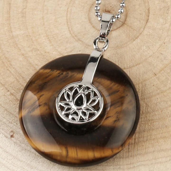 Buddha Stones Różne Kryształy Ametyst Różowy Kryształ Lotos Uzdrawiający Naszyjnik Wisiorek - Tygrysie oko - image 28