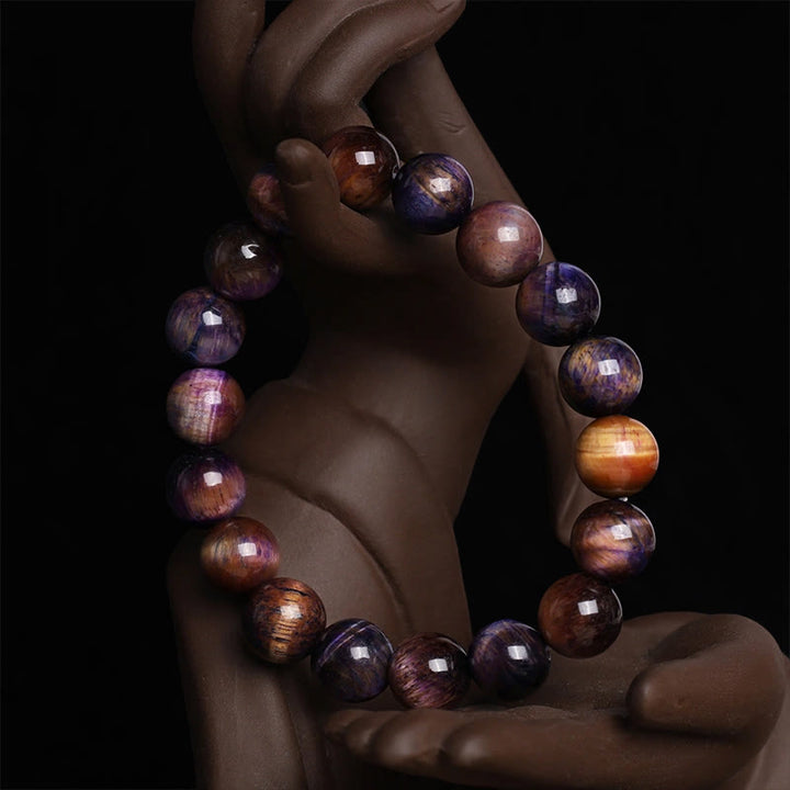Bransoletka ochronna z Buddha Stones Natural Purple Tiger Eye