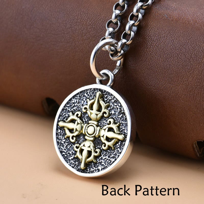 Buddha Stones 925 Srebro Sterlingowe Zakiram Bogini Bogactwa Dorje Wadżra Duchowy Naszyjnik Wisiorek