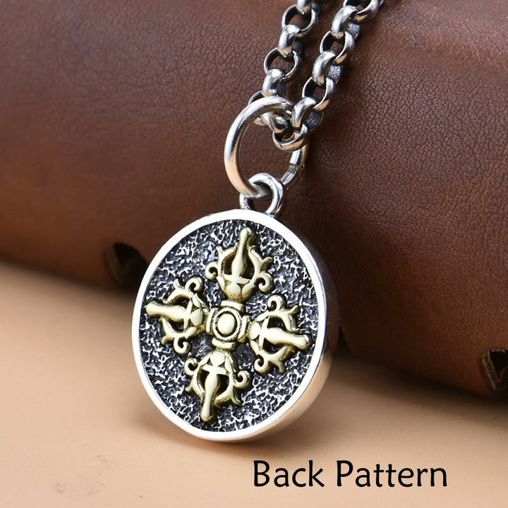 Buddha Stones 925 Srebro Sterlingowe Zakiram Bogini Bogactwa Dorje Wadżra Duchowy Naszyjnik Wisiorek