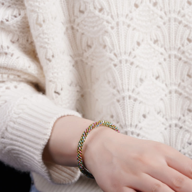 Buddha Stones Kolorowe Sznurki Szczęścia Ręcznie Robione Plecione Bransoletki Dla Dzieci Dorosłych