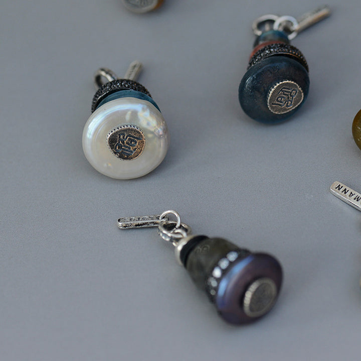 Buddha Stones Zen Cairn Labradorite Różne Kryształy Spokojny Wisiorek Naszyjnik - image 7