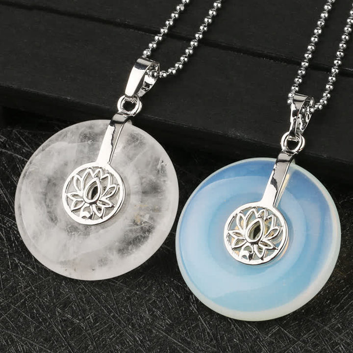 Buddha Stones Różne Kryształy Ametyst Różowy Kryształ Lotos Uzdrawiający Naszyjnik Wisiorek - image 5