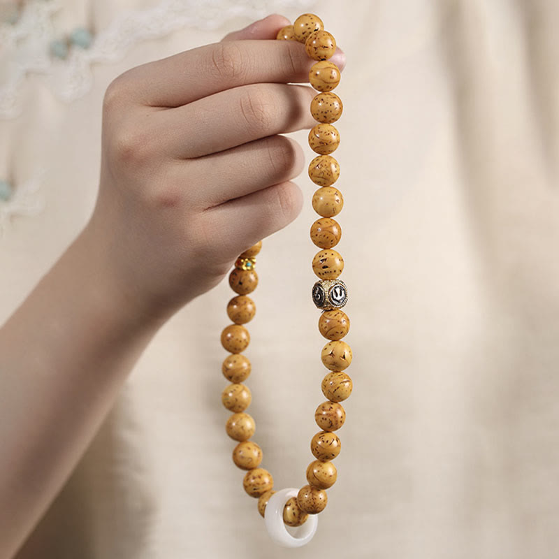 Buddha Stones Tybetańskie Naturalne Fioletowe Złoto Szczur Bodhi Nasiona Bogactwa Bransoletka Podwójnie Owijana