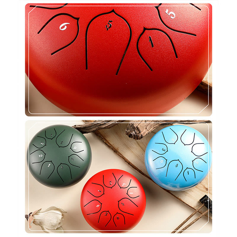 Buddha Stones językowy ze stali Dźwięk uzdrawiający Medytacja Wzór lotosu Zestaw perkusyjny 8 nut 6-calowy instrument perkusyjny