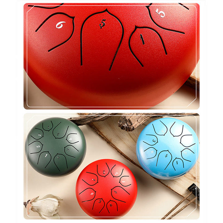 Buddha Stones językowy ze stali Dźwięk uzdrawiający Medytacja Wzór lotosu Zestaw perkusyjny 8 nut 6-calowy instrument perkusyjny