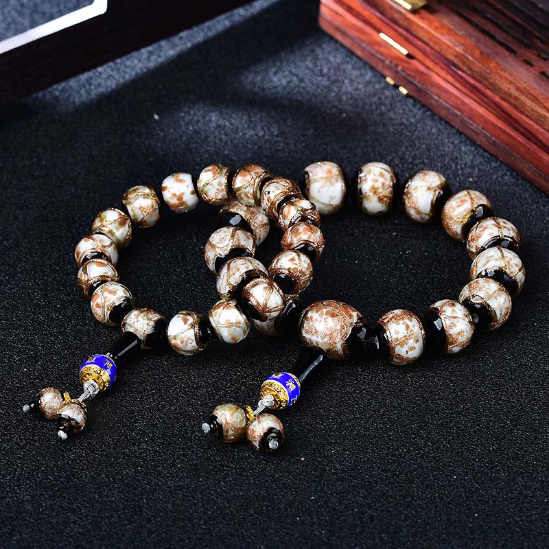 Bransoletka lecznicza z agatu tybetańskiego Dragon Vein