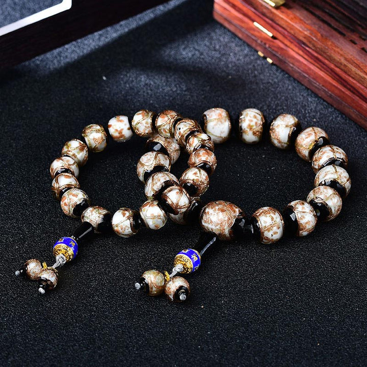 Bransoletka lecznicza z agatu tybetańskiego Dragon Vein