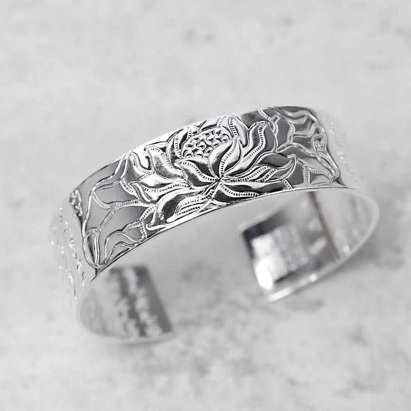 Bransoletka szczęścia z Buddha Stones z lotosu i białej miedzi